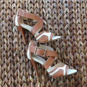 Calvin Klein leather and canvas heels